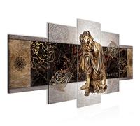 Runa Art - Quadri Buddha zen 200 x 100 cm 5 Pezzi XXL Decorazione Murale Design Beige 041351c