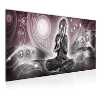 Runa Art Quadri Moderni Buddha Zen 1 Pezzo Tela Non Tessuta Soggiorno Corridoio Feng Shui Grigio Rosa 041612c