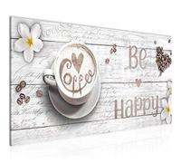 Runa Art Quadri Moderni Caffè Cucina 1 Pezzo Tela Non Tessuta Soggiorno Corridoio Be Happy Bianca 020612c