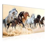 Runa Art Quadri Moderni Cavalli 1 Pezzo Tela Non Tessuta Soggiorno Corridoio Animali Brown Beige 032512a