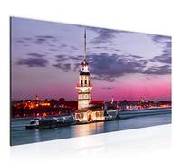 Runa Art Quadri Moderni Istanbul Tacchino Tela Non Tessuta Soggiorno Corridoio Città Faro Viola 604812a
