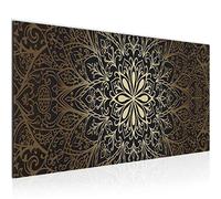 Runa Art Quadri Moderni Mandala Astratto 1 Pezzo Tela Non Tessuta Soggiorno Corridoio Orientale Nero Oro 107412a