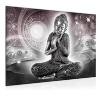 Runa Art Quadro Buddha Zen Moderni Murale - Made In Germany - Feng Shui Grigio Rosa Corridoio 041615c