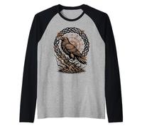 Runa norrena Huginn e Muninn celtica vichinga Maglia con Maniche Raglan