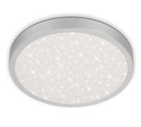 Briloner - Plafoniera LED, Lampada da Soffitto con Decorazione a Stella, 24 Watt, 3.000 Lumen, 4.000 Kelvin, Bianco-Argento, Ø 38 cm