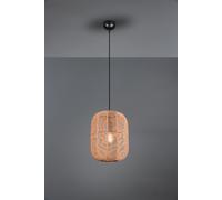 RUNA SOSPENSIONE GRANDE METALLO NERO E CORDA D.35CM 1 LUCE ATTACCO E27