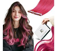 RUNATURE Extension Biadesive Capelli Veri Rosa Caldo Extension Capelli 30cm 10pcs 20g #HotPink