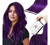 RUNATURE Extension Capelli Veri Biadesivo Viola 30cm 10pcs 20g Invisibile Extension Capelli Lisci #Purple