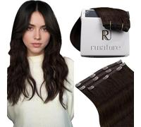 RUNATURE Extension Capelli Veri Clip 3 fasce 30cm 50g Marrone Scuro #2