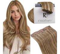 RUNATURE Extension Capelli Veri Clip Biondo 3 fasce 30cm 50g 3pcs #10P16