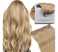 RUNATURE Extension Con Clip Capelli Veri Biondi Chiaro 40cm 50g 3Peezi Lisci #16P24