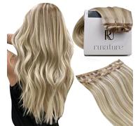 RUNATURE Extension Con Clip Capelli Veri Castano Chiaro Mix Biondi Platino 3pcs 45cm 50g #8P60