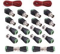RUNCCI-YUN 10 Pezzi Connettore BNC Maschio Femmina,Connettore BNC Balun per Telecamere di Sorveglianza CCTV Coassiale/Cat5/Cat6