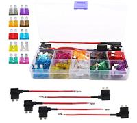 RUNCCI-YUN 105pcs 12V-24V Set di Fusibili per Auto,Fusibili Standard a Lama per Auto,Fusibile a Lama 2A 3A 5A 7.5A 10A 15A 20A 25A 30A 35A+5 pcs 12V Portafusibili a Lama per Auto, Camion, SUV, Casa