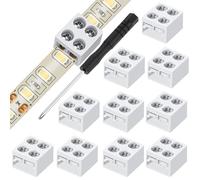 RUNCCI-YUN 10Pcs 5 V, 12 V, 24 V 2 pin 8mm Connettore per striscia LED per SMD 5050 5630 monochrom,Bianco