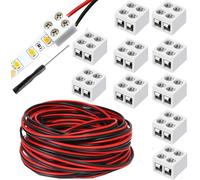 RUNCCI-YUN 10Pcs 5 V, 12 V, 24 V Connettore per striscia LED 2 pin 8mm,10m prolunga cavo striscia LED per SMD 5050 5630 monochrom