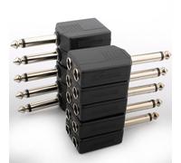 RUNCCI-YUN 10PCS Adattatore splitter mono 6,35 mm TS,splitter mono 6,35 mm 1/4" Maschio a Doppio 6,35 mm 1/4" femmina,doppio adattatore jack TS da 6,35 mm, 6,35 mm audio Adattatore splitter