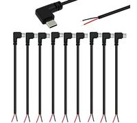 RUNCCI-YUN 10Pcs Connettore maschio USB Type-C, 90 Gradi Angolo Retto 22AWG 5V 3A Spina USB Cavo nudo a 2 pin,connettore usb a saldare,Cavo di prolunga USB Type-C,cavo Pigtail USB