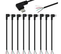 RUNCCI-YUN 10Pcs Connettore maschio USB Type-C, 90 Gradi Angolo Retto 28AWG 5V 3A Spina USB Cavo nudo a 4 pin,connettore usb a saldare,Cavo di prolunga USB Type-C,cavo Pigtail USB