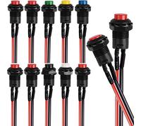 RUNCCI-YUN 12mm interruttore a pressione,Pulsante Interruttore Autobloccante,spst pulsante,interruttore pulsante rotondo,3A/125V 1.5A/250V interruttore on off（Con linea）