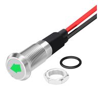 RUNCCI-YUN 12V-24V 8mm LED Pannello Pilota Cruscotto Spia Indicatore Lampada Auto Furgone Barca Indicatore Luminoso Lampada Pilota Cruscotto (verde)