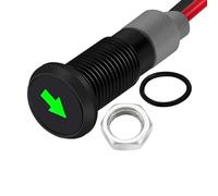 RUNCCI-YUN 12V-24V 8mm LED Pannello Pilota Cruscotto Spia Indicatore Lampada Auto Furgone Barca Indicatore Luminoso Lampada Pilota Cruscotto (verde) (freccia singola)