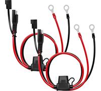 RUNCCI-YUN 12V-24V Connettore Sae, 2 pin ScollegamentoRapido SAE Cavo di prolunga, SAE ad anello terminale imbracatura Quick Connect/Disconnect terminale ad anello facile, fusibile 10 A