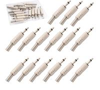 RUNCCI-YUN 15-pack Jack Maschio 3.5mm,Mono connettore jack 3.5,connettore audio jack 3,5 jack 3.5mm 2 poli argento