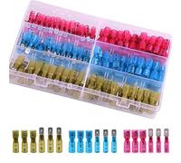 RUNCCI-YUN 150 Pezzi Connettori Elettrici Kit Terminali a Crimpare Connettori elettrici impermeabili giunti di testa impermeabiliper cavi da 0,5 - 6,0 mm²(Rosso Blu Giallo)