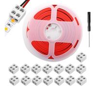 RUNCCI-YUN 15Pcs 5 V, 12 V, 24 V Connettore per striscia LED 2 pin 10mm,20m prolunga cavo striscia LED per SMD 5050 5630 monochrom