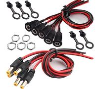 RUNCCI-YUN 18AWG 12V 5A 5.5 mmx2.1mm Connettori DC a Pannello Jack,Alimentazione DC Presa,DC Power Pigtail Cable 5.5 x 2.1mm,Per Connettore Femmina da Pannello CCTV Home Security Surveillance Camera
