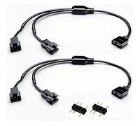 RUNCCI-YUN 2 pezzi 1 a 2 Cavo splitter ARGB di Estensione 5V 3 Pin Femmina a JST SM 3 Pin Maschio,ARGB Prolunga Ventola Cavo per ventole RGB, strisce LED(nero)