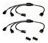 RUNCCI-YUN 2 pezzi 1 a 3 Cavo splitter ARGB di Estensione 5V 3 Pin Femmina a JST SM 3 Pin Maschio,ARGB Prolunga Ventola Cavo per ventole RGB, strisce LED(nero)