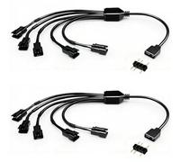 RUNCCI-YUN 2 pezzi 1 a 5 Cavo splitter ARGB di Estensione 5V 3 Pin Femmina a JST SM 3 Pin Maschio,ARGB Prolunga Ventola Cavo per ventole RGB, strisce LED(nero)
