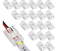 RUNCCI-YUN 20Pz Connettore Striscia Led 2 Pin 8mm,Connettore Cavo Striscce LED, Connettori Senza Saldatura LED, 2 Pin Rapido Connettore LED per SMD 5050 5630 monochrom LED Strip