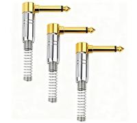 RUNCCI-YUN 3 Pezzi Spina 6.35mm Mono TS connettore a saldare, Spina 6.35mm 2 poli,connettore audio fai da te con molla per cavo mixer microfono altoparlante