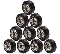 RUNCCI-YUN 3D Puleggia Passivo Rotonda Plastica con Cuscinetto Puleggia Ingranaggi Ruota per Stampante 3D V-slots, POM Modelli Puleggia, Nero per Creality Ender 3, CR-10, CR-10S