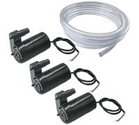 RUNCCI-YUN 3PCS DC 3V 5V Mini Acqua Pompa Sommergibile, Pompa Sommersa Senza Spazzola+ 3M Tubo Trasparente Flessibile in PVC per Acquario Fontana Giardino Pianta Fiore（nero）