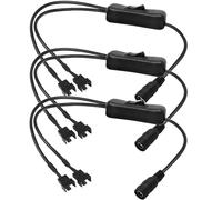 RUNCCI-YUN 3pezzi Cavi Ventole PC 4 pin, Cavo ventola da DC a doppio 4 pin/3 pin con Switch ON Off,Splitter da 1 a 2 Vie DC a Connettore Ventola,Cavo alimentazione ventole PC DC5521 (30cm)