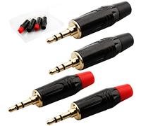 RUNCCI-YUN 4-pack connettore jack 3.5mm,connettore audio jack 3,5 mm，Spine stereo da 3,5 mm, connettore per cavo audio fai-da-te da 1/8 "a saldare spina stereo maschio TRS a 3 poli