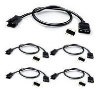 RUNCCI-YUN 5 pezzi 1 a 1 Cavo splitter ARGB di Estensione 5V 3 Pin Femmina a JST SM 3 Pin Maschio,ARGB Prolunga Ventola Cavo per ventole RGB, strisce LED(nero)