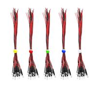 RUNCCI-YUN 50Pcs Diodo ad emissione luminosa LED, 12v Pre wired,5 colori