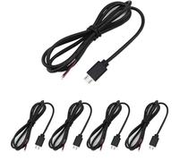 RUNCCI-YUN 5Pcs Connettore maschio USB Micro,22AWG 3A Spina Micro USB Cavo nudo a 2 pin,connettore usb a saldare,Cavo di prolunga USB Micro,cavo Pigtail USBper Riparazione sostitutiva fai-da-te