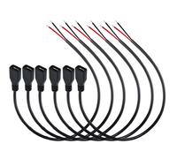 RUNCCI-YUN 6 Pcs Connettore femminaUSB Micro,22AWG 3A femmina Micro USB Cavo nudo a 2 pin,connettore usb a saldare,Cavo di prolunga USB Micro,cavo Pigtail USBper Riparazione sostitutiva fai-da-te