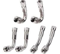 RUNCCI-YUN 6 Pezzi Estensori di valvole, Pneumatico Stelo Estensione angolare - per Estende 45 Gradi 90 Gradi 135 Gradi, Kit Adattatore per Auto Camion Moto Bici 3 Tipi (Argentato)