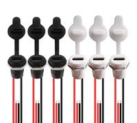 RUNCCI-YUN 6 Pz connettore USB C da pannello,presa type Cfemmina,impermeabile Pigtail cavo USB C connettore USB C femmina connettore micro USB Tipo C a saldare bianco nero