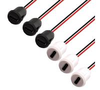 RUNCCI-YUN 6Pcs USB-C femmina per montaggio a pannello connettore, Pigtail cavo USB C connettore USB C femmina connettore micro USB Tipo C a saldare con scanalatura a scatto nero Bianco