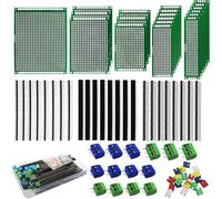 RUNCCI-YUN 82 Pezzi Kit di schede PCB,19 Pezzi una Scheda PCB a Doppia Faccia, Circuito Stampato Prototipo PCB Board,Circuiti Breadboard Perforati per Saldatura e Fai Da Te Progetto