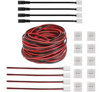 RUNCCI-YUN Connettore Striscia LED,8mm RGB il connettore LED include 8M prolunga led rgb cavo,8 connettori per led strip CC,4x Connettore singolo colore LED striscia,10x angolare per strip led