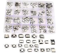 RUNCCI-YUN Kit di 240 connettori micro USB con 24 tipi di connettori jack, micro USB tipo B per saldatura, adattatore di ricambio per riparazione USB-B, set assortito per telefono, giocattolo